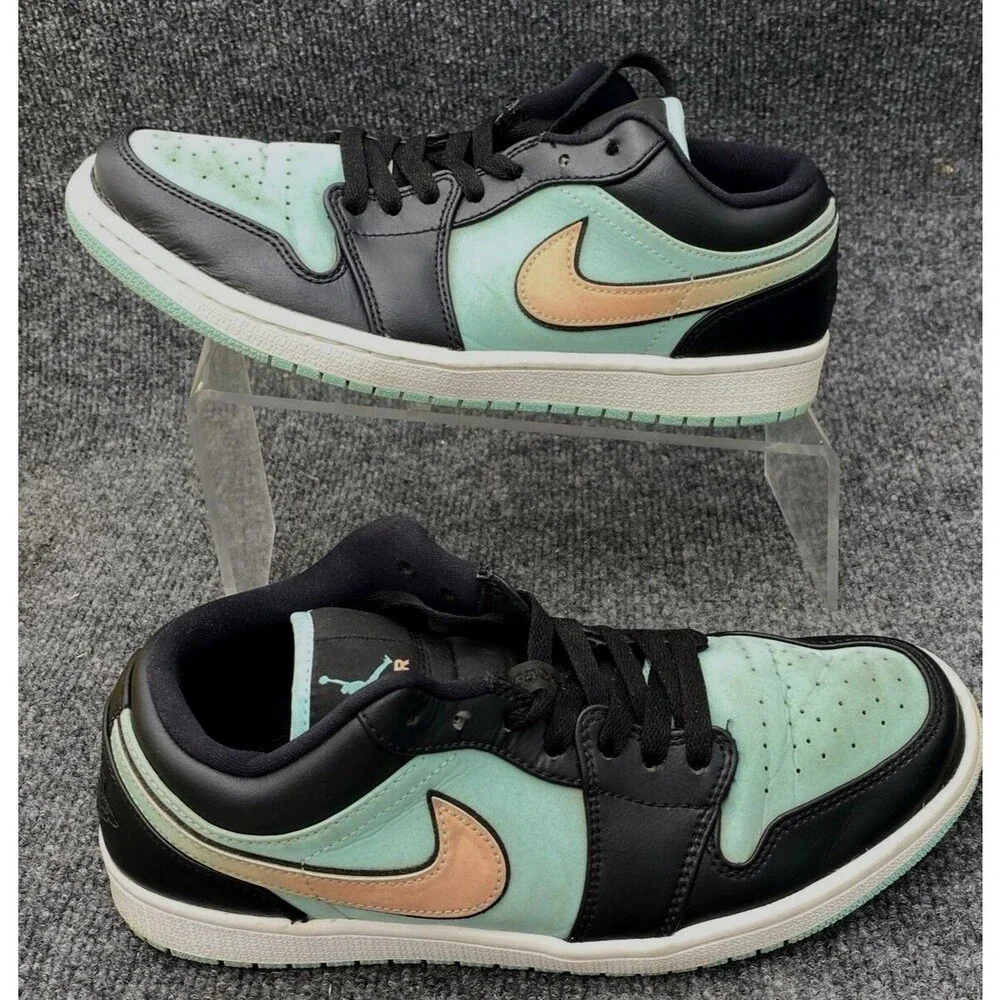Air Jordan 1 Low SE Tropical Twist Men's Size 9.5 Teal Black Sneakers CK3022-301